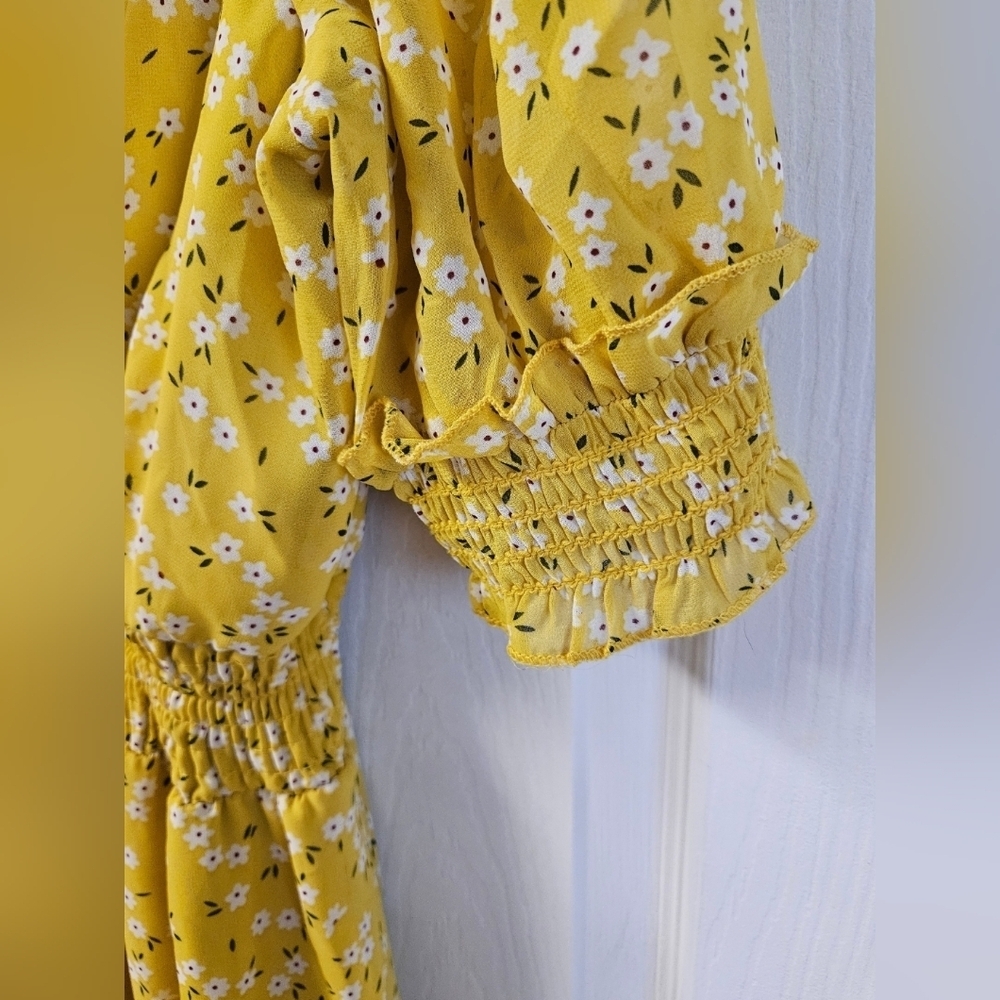 Ryan Michelle Yellow Flowy Floral Maxi Sundress - Picture 4 of 5